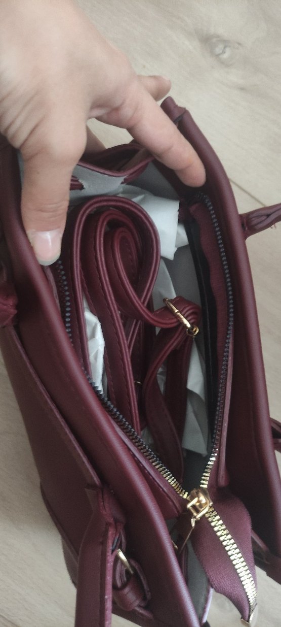 Bordo Deri Kadın Ofis Çantası - Görsel 2