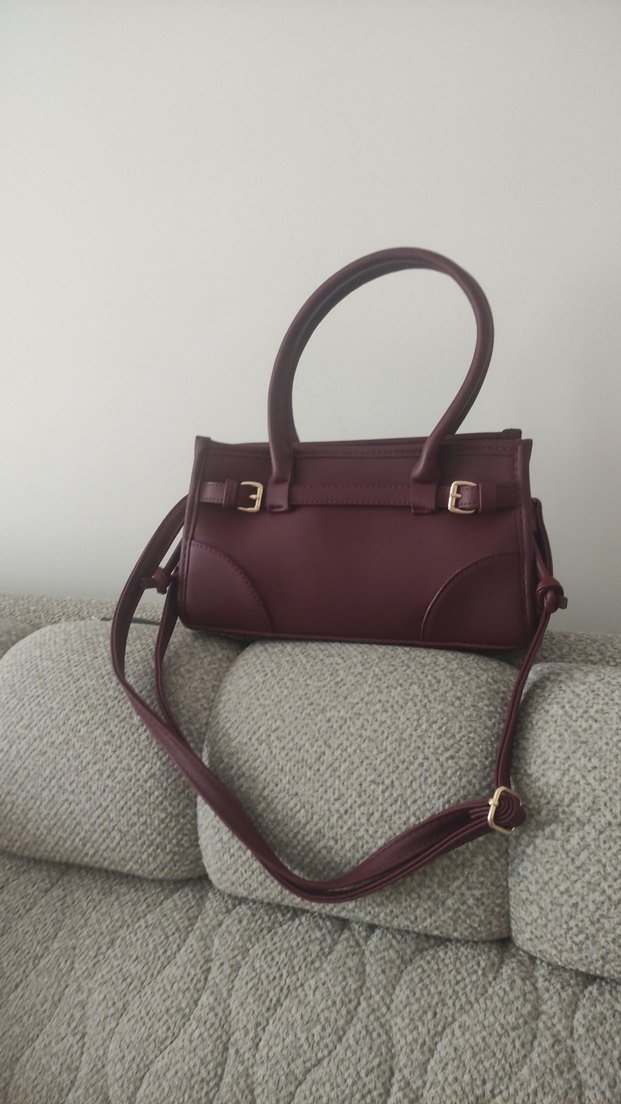 Bordo Deri Kadın Ofis Çantası - Görsel 3