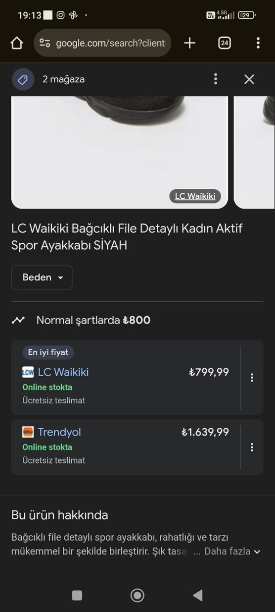 Siyah Örgü Kadın Spor Ayakkabı - Görsel 3