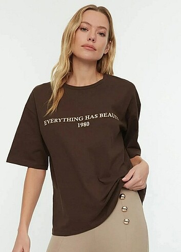 Trendyol kahverengi T-shirt