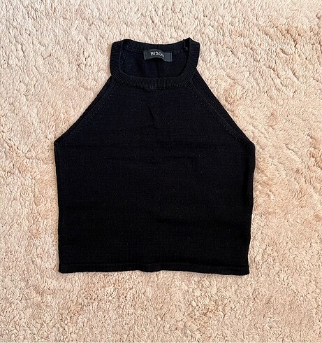 Halter yaka triko crop