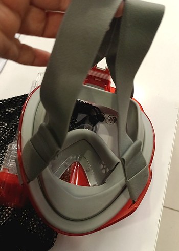 Kırmızı Fermuarlı Yüzme Maskesi - Görsel 2