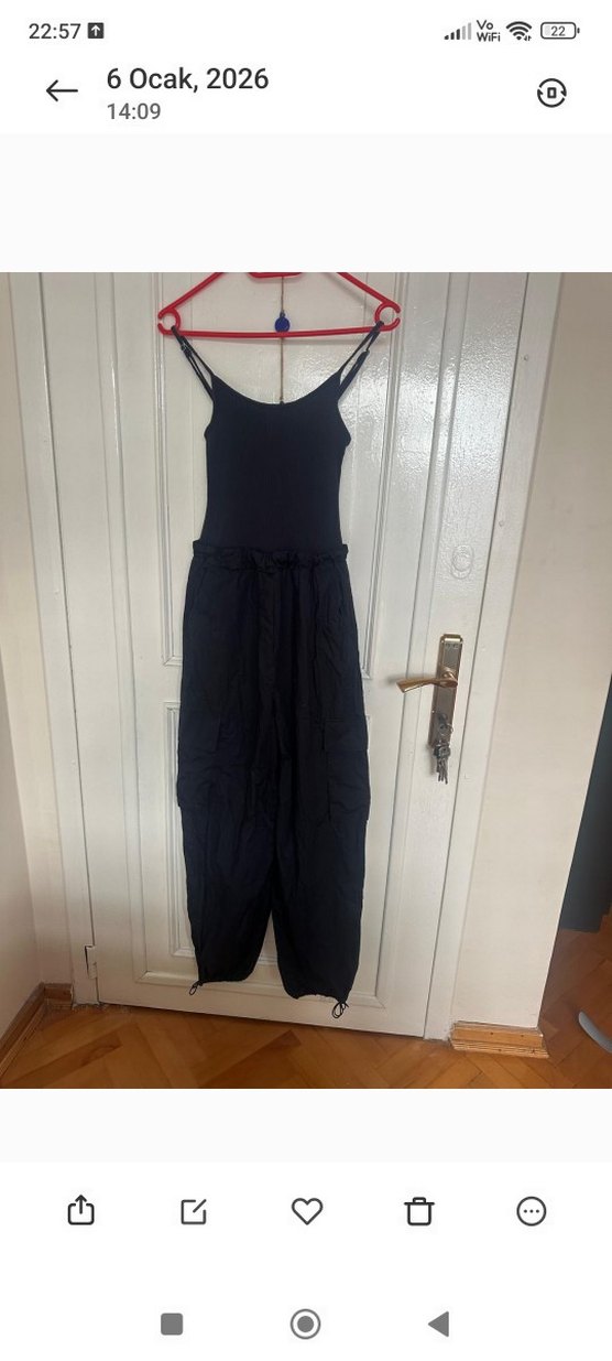 Siyah Kolsuz Kadın Midi Tulum - Görsel 2