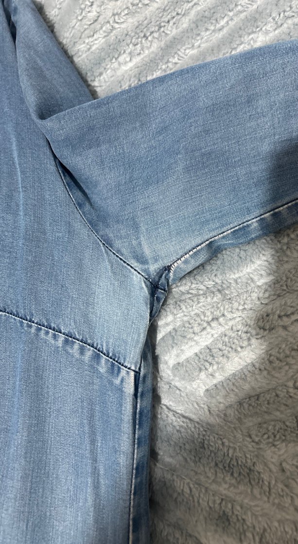 İnce kot pardesü ve eşarp - Görsel 3