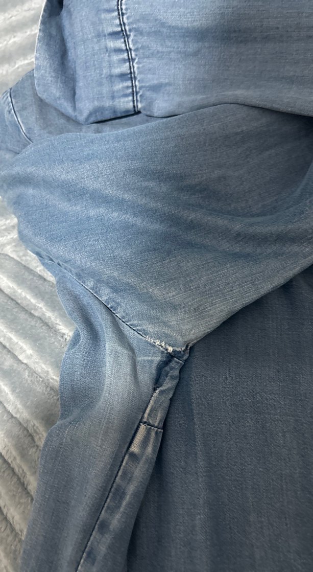 İnce kot pardesü ve eşarp - Görsel 4