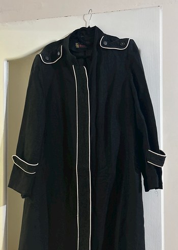 Siyah Keten Pardesü - Görsel 2