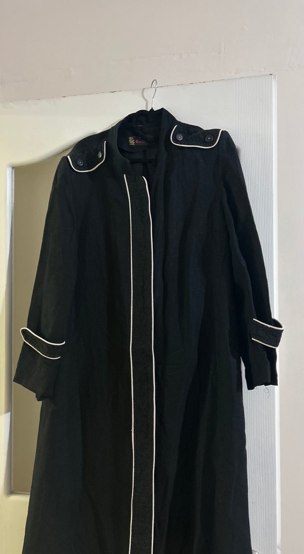 Siyah Keten Pardesü - Görsel 2