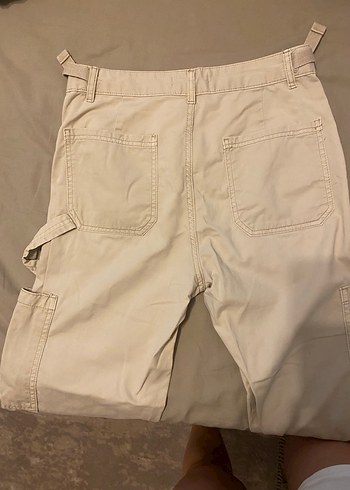 Pull and Bear Bej Kemerli Kargo Pantolon Pull&Bear