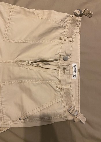 Bej Kemerli Kargo Pantolon Pull&Bear