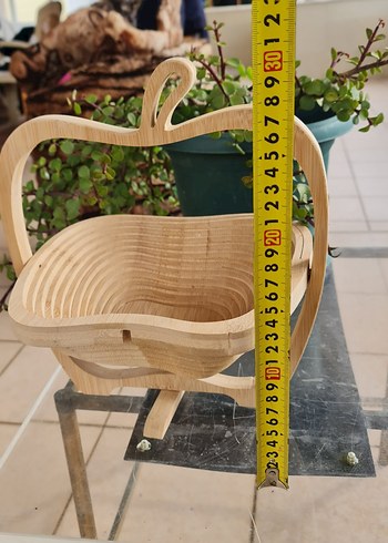 Elma Şeklinde bambu Bej Sepet - Görsel 6