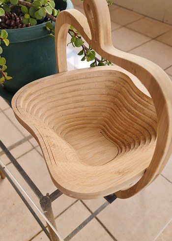 Elma Şeklinde bambu Bej Sepet - Görsel 3