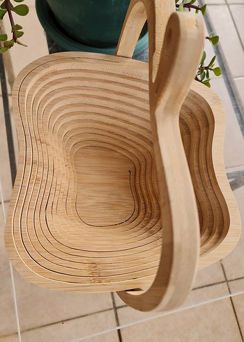 Elma Şeklinde bambu Bej Sepet - Görsel 4