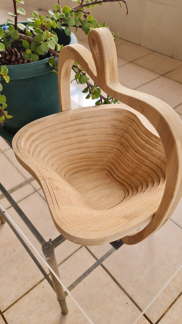 Elma Şeklinde bambu Bej Sepet - Görsel 3