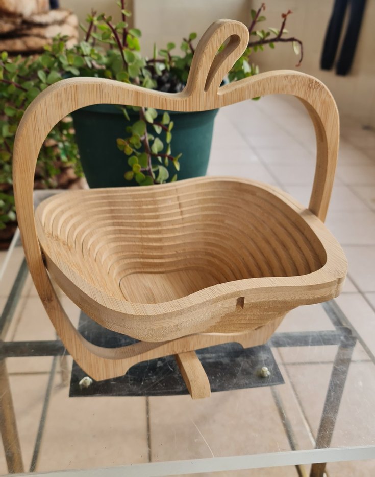 Elma Şeklinde bambu Bej Sepet - Görsel 2