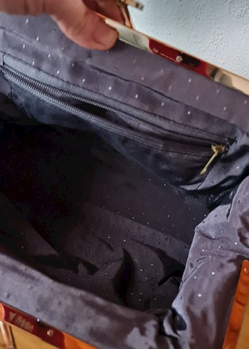 Siyah Yılan Derisi Desenli vintage Çanta - Görsel 8