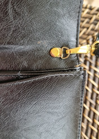 Klasik Siyah Deri Kadın Portföy Çanta - Görsel 8