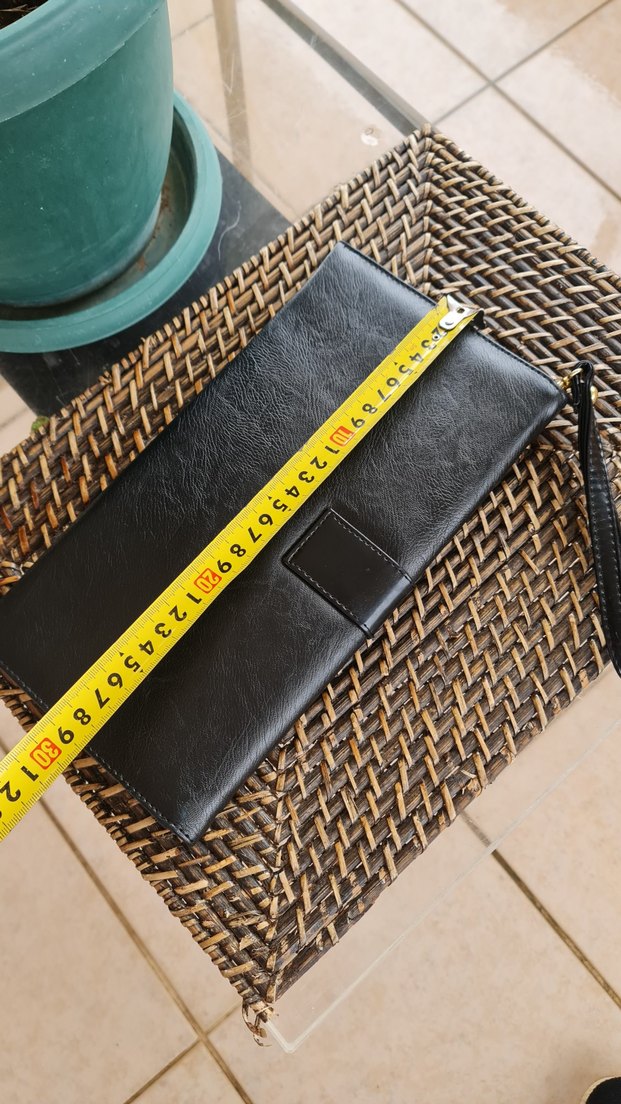 Klasik Siyah Deri Kadın Portföy Çanta - Görsel 4