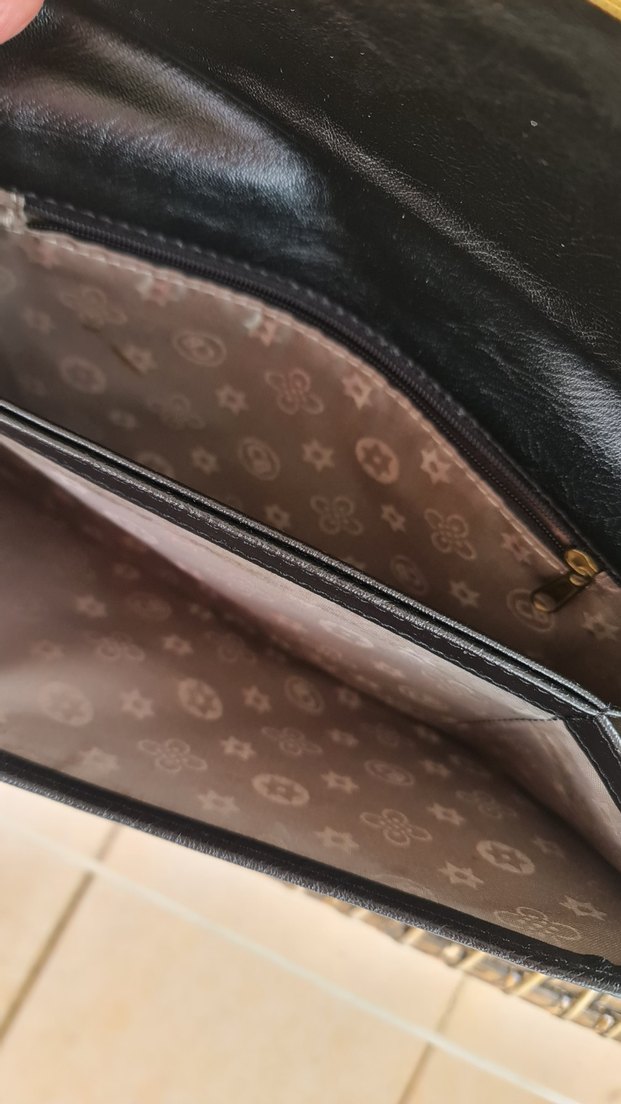 Klasik Siyah Deri Kadın Portföy Çanta - Görsel 2