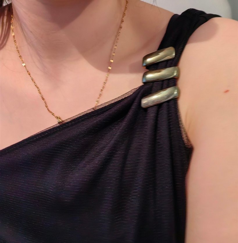 Siyah Drapeli Straplez Midi Elbise - Görsel 3