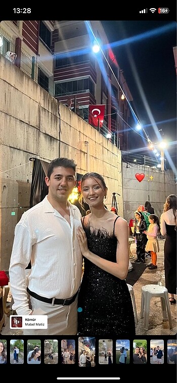 Trendyol & Milla Siyah otriş detaylı örme payet kısa şık abiye elbise gece mezuni