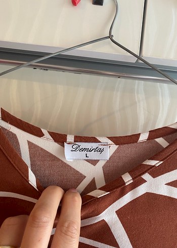 Kadın Uzun Kahverengi Batik Elbise - Görsel 5