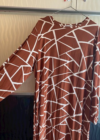 Kadın Uzun Kahverengi Batik Elbise - Görsel 2