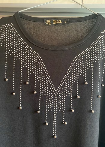 Boncuk İşlemeli Siyah Uzun Kadın Elbise - Görsel 5