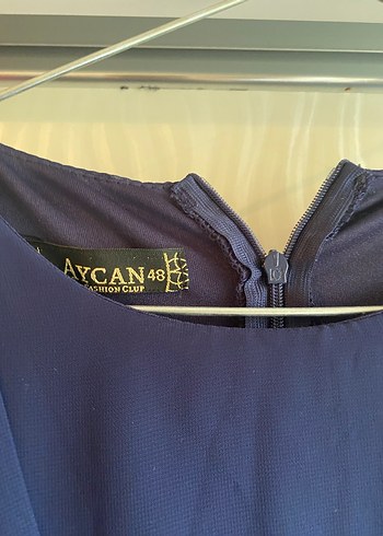 Zincir Detaylı Mavi Uzun Abiye Elbise - Görsel 4