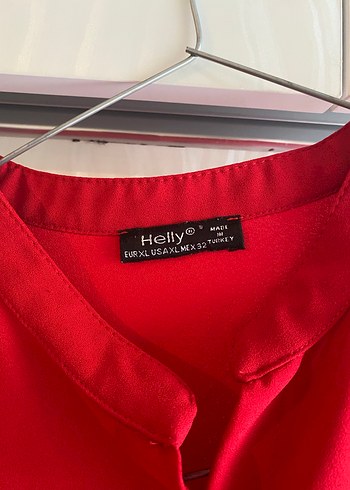 Düğmeli Kırmızı Uzun Kollu Midi Gömlek - Görsel 3