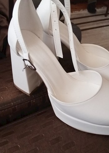 Shoes Time Beyaz Platform Topuklu Kadın Abiye Ayakkabı