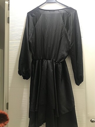 xl Beden siyah Renk Siyah saten kumaş elbise
