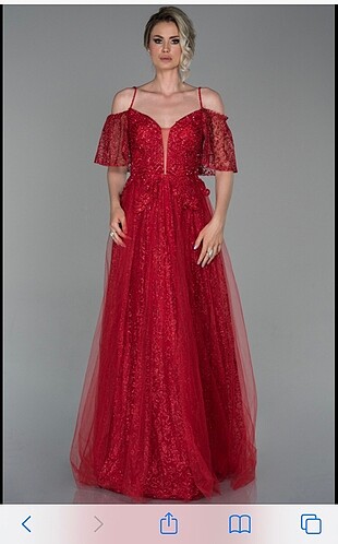 Kırmızı şık kına abiye elbisesi