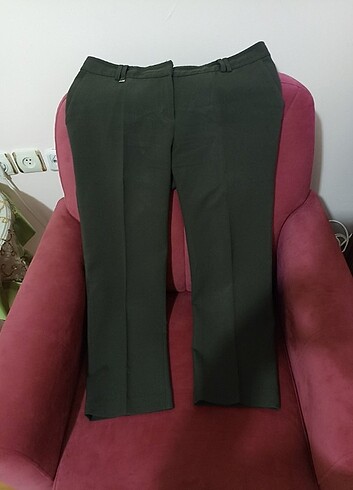 Kadın Haki Kumaş Pantolon 