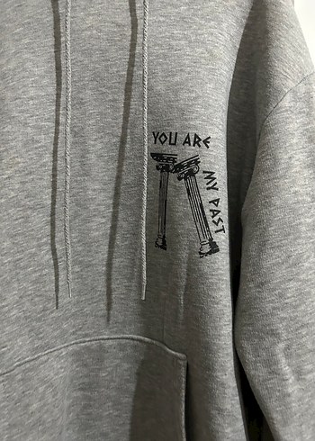 Zara Gri Kapüşonlu Uzun Kollu Sweatshirt