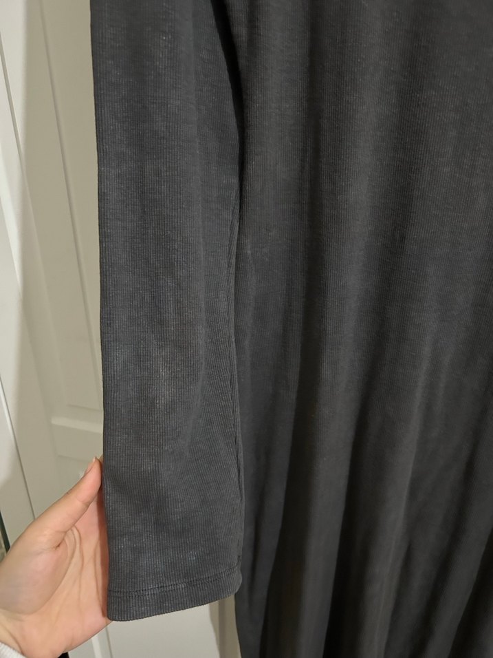 gri Uzun Kollu Kadın Elbise - Görsel 5