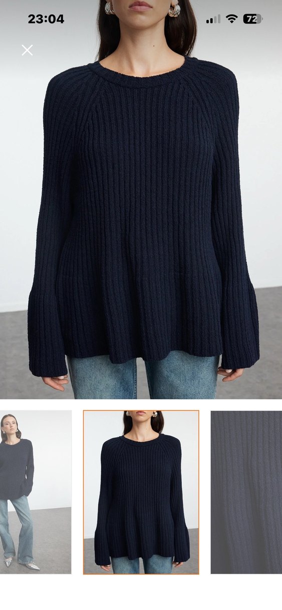 lacivert kazak - Görsel 3