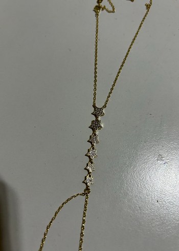 Yıldız Detaylı Altın Renkli Kadın El Zinciri - Görsel 2