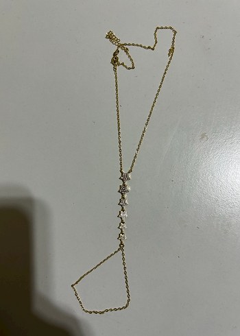 Yıldız Detaylı Altın Renkli Kadın El Zinciri - Görsel 4