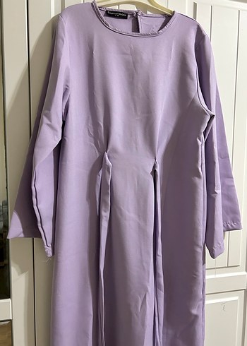 Kadın Mor Uzun Kollu Uzun Elbise - Görsel 5
