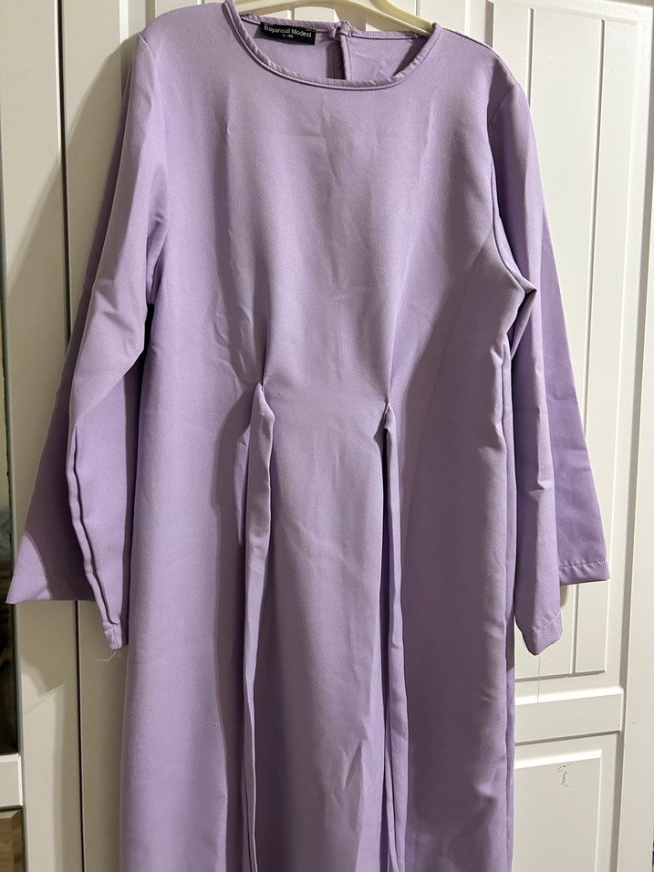 Kadın Mor Uzun Kollu Uzun Elbise - Görsel 4