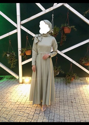 su yeşili tesettür abiye - Görsel 2