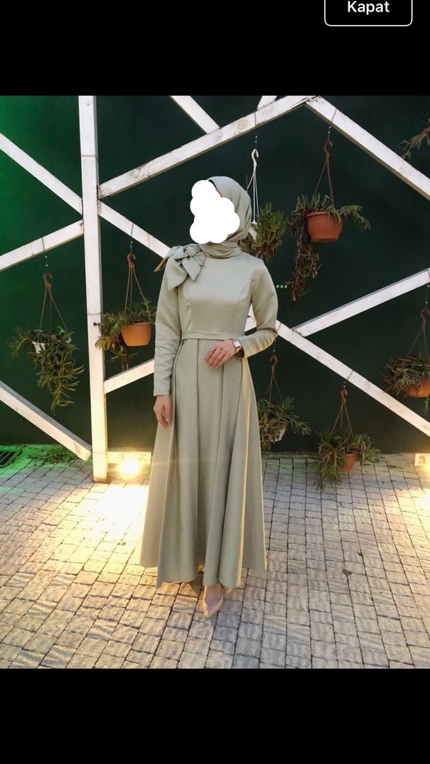 su yeşili tesettür abiye - Görsel 2