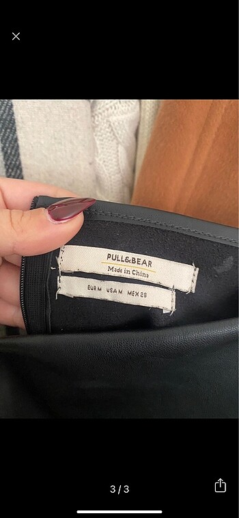 Pull and Bear Pull and bear deri kemerli elbise