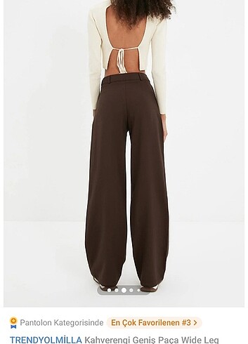 Trendyol & Milla Trendyolmilla Kahverengi geniş paça wide leg dokuma pantolon