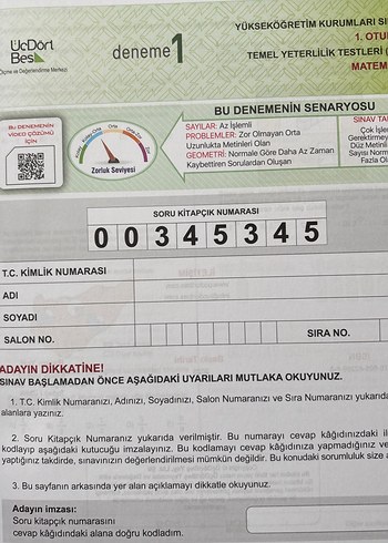 10 Adet 345  TYT Deneme Sınavı Kitabı - Görsel 2