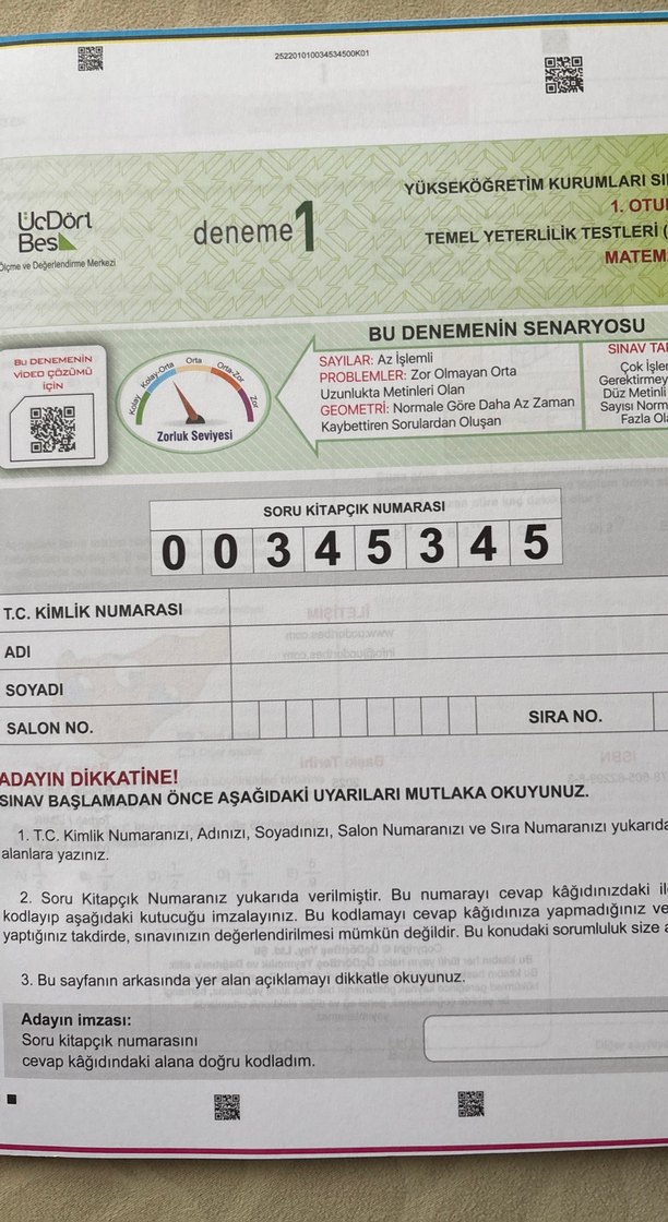 10 Adet 345  TYT Deneme Sınavı Kitabı - Görsel 2