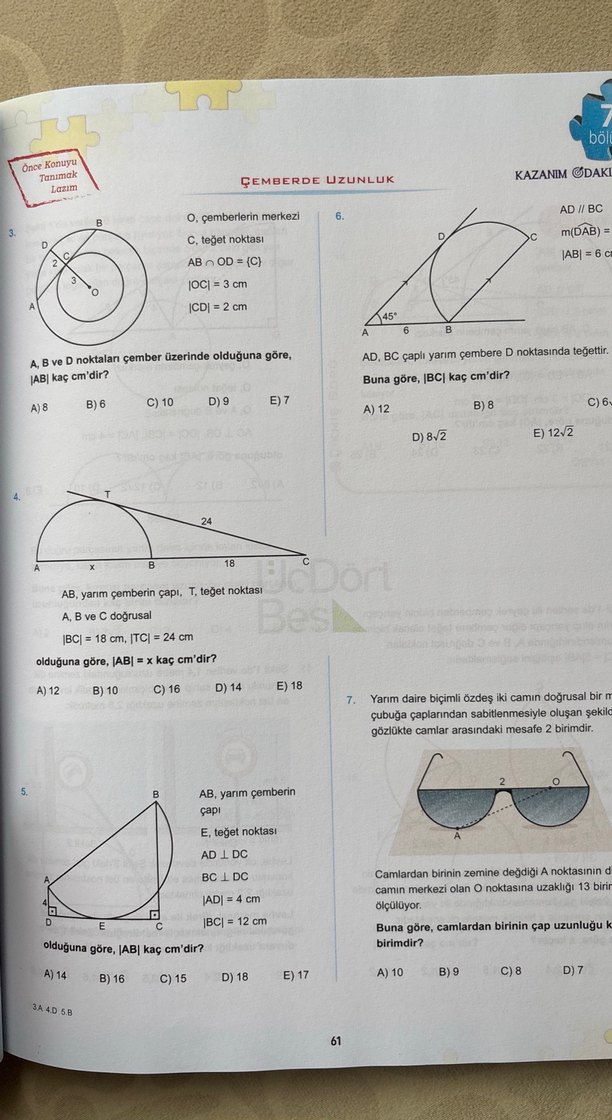 ÜçDörtBeş 345 konu anlatımlı Yks geometri soru bankası  - Görsel 3