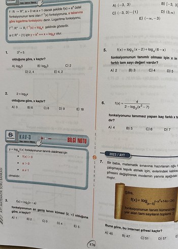 Bilgi sarmal ayt matematik soru bankası - Görsel 5