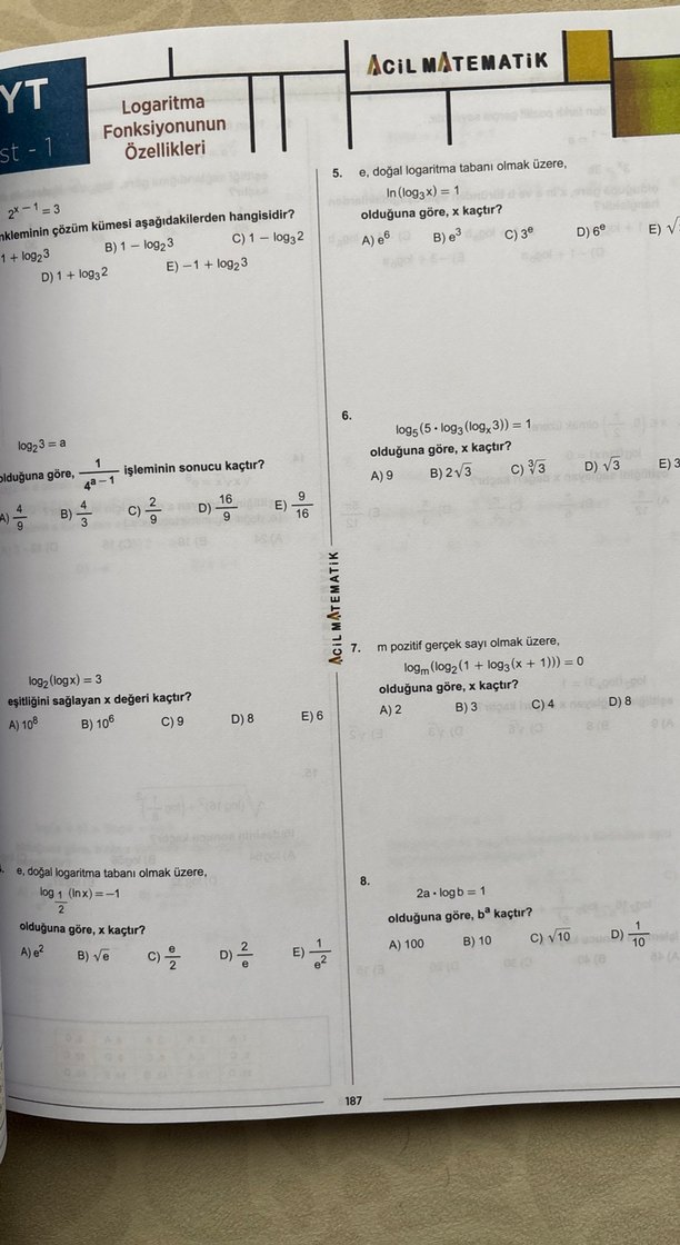 Acil yayınları AYT matematik Soru Bankası - Görsel 4