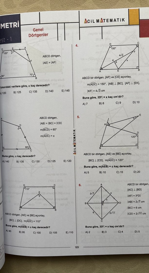 Acil yayınları TYT-AYT Geometri Soru Bankası - Görsel 5